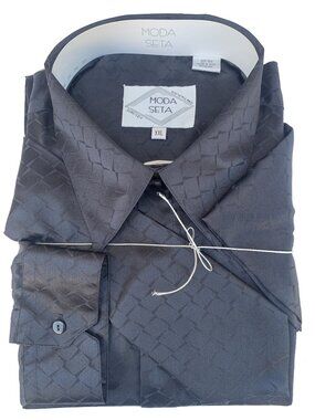 Moda Seta Steven Land Pure Silk Dress Shirt Three Piece (Shirt, Tie and Hankey)